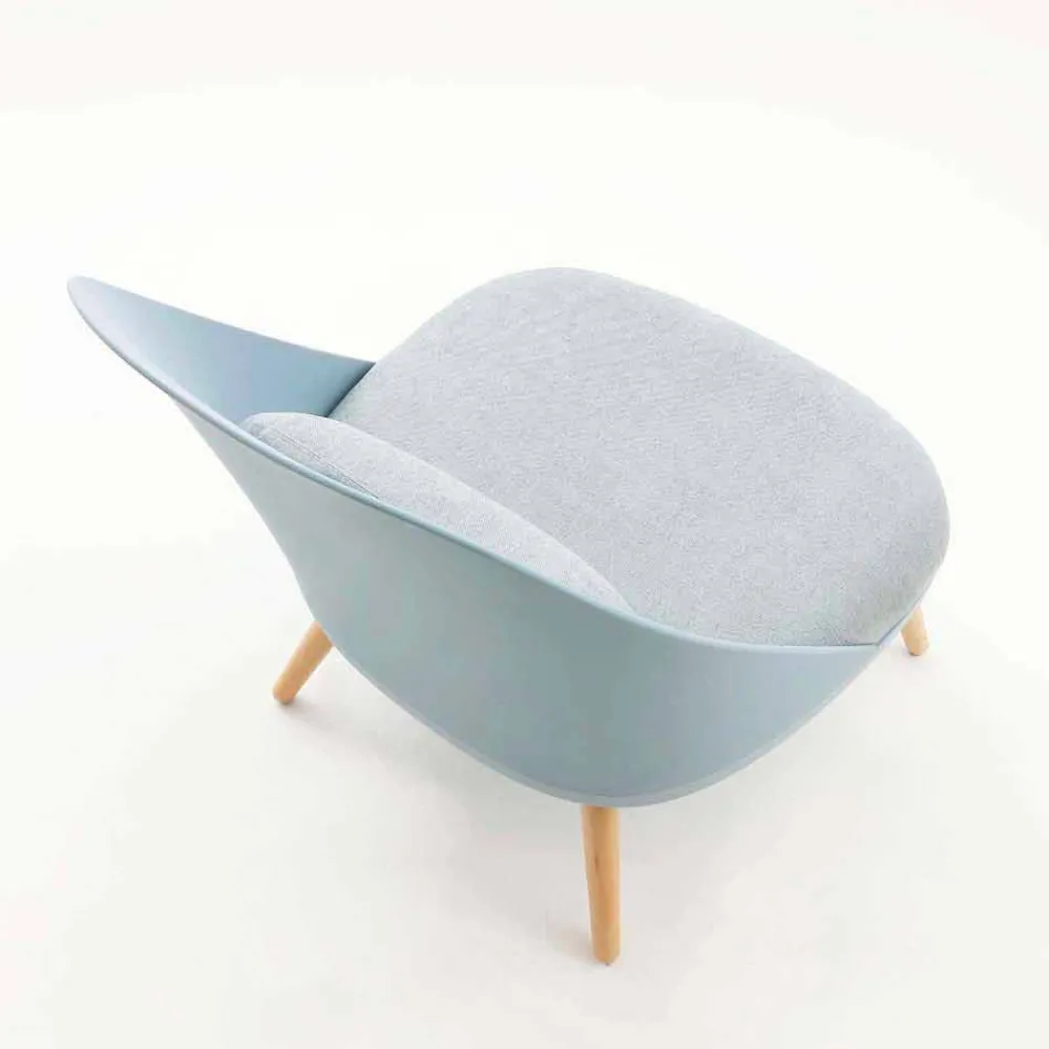 Fotoliu din lemn, țesătură și polipropilenă modernă fabricat în Italia Perugia Viadurini