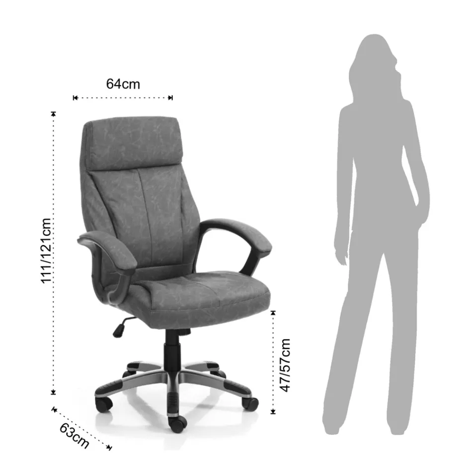 Fotoliu din Piele Sintetica Efect Invechit - Rodiu Viadurini