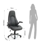 Fotoliu din Piele Sintetica Gri cu Efect Imbatranit - Renio Viadurini