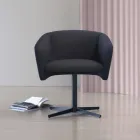 Fotoliu din stofă cu bază pivotantă din metal de lux Made in Italy - Bergen Viadurini