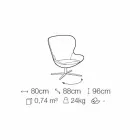 Fotoliu din stofă cu bază pivotantă din metal prețios Fabricat în Italia - Papaya Viadurini