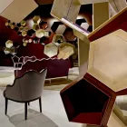 Fotoliu din tesatura si design din lemn masiv, made in Italy, Begga Viadurini