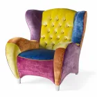 catifea fotoliu lucrat matlasate și cu nervuri margine Schinke Viadurini