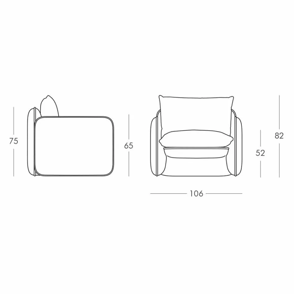 Scaun Lounge cu perne impermeabile, pentru exterior - Mara Slide Viadurini