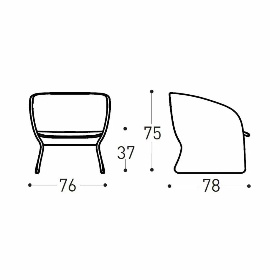 Fotoliu tapițat Lounge în aer liber, din fibră sintetică - Maat by Varaschin Viadurini