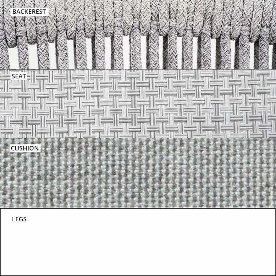 Fotoliu Lounge de grădină Tesatura tapițată și aluminiu - Smart by Varaschin Viadurini