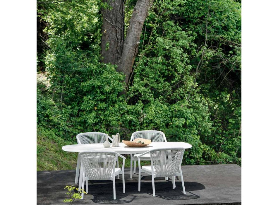 Fotoliu Lounge de grădină Tesatura tapițată și aluminiu - Smart by Varaschin Viadurini