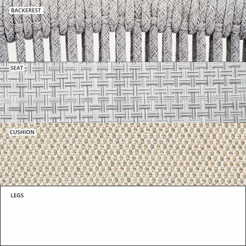 Fotoliu Lounge de grădină Tesatura tapițată și aluminiu - Smart by Varaschin Viadurini