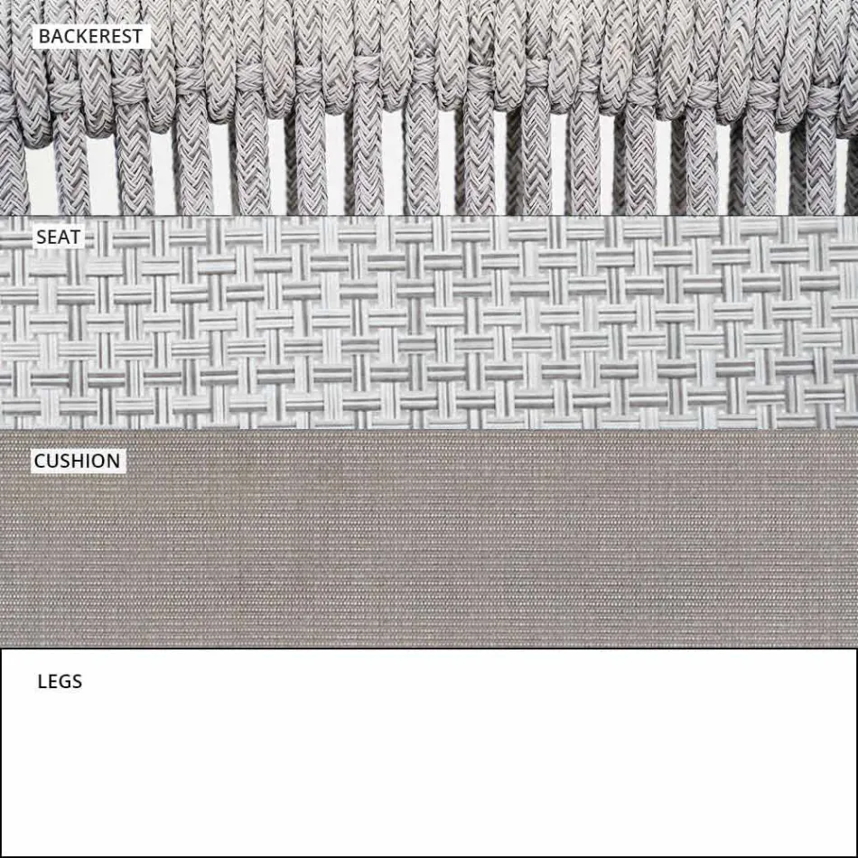 Fotoliu Lounge de grădină Tesatura tapițată și aluminiu - Smart by Varaschin Viadurini