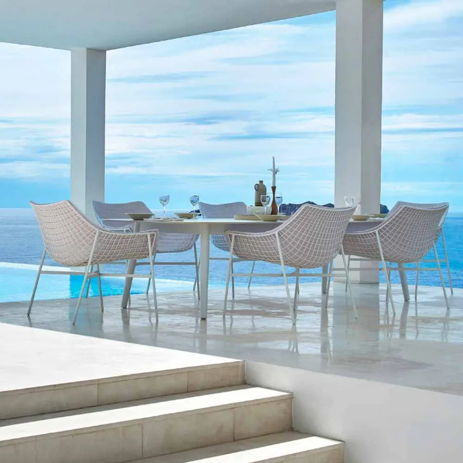 Varaschin Grădină moderna de gradina Lounge scaun din oțel Viadurini