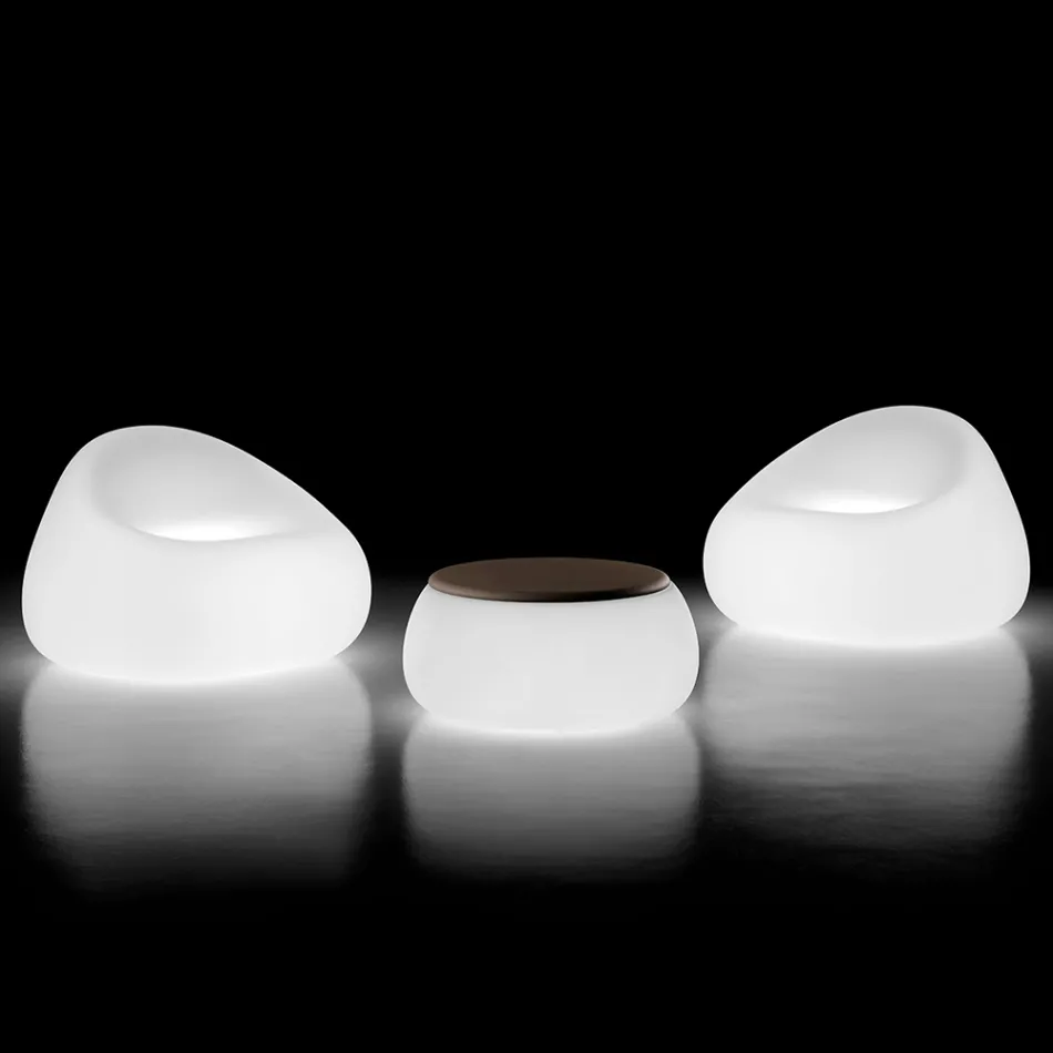 Fotoliu Luminos Exterior cu Lumina LED din Polietilena Made in Italy - Ervin Viadurini