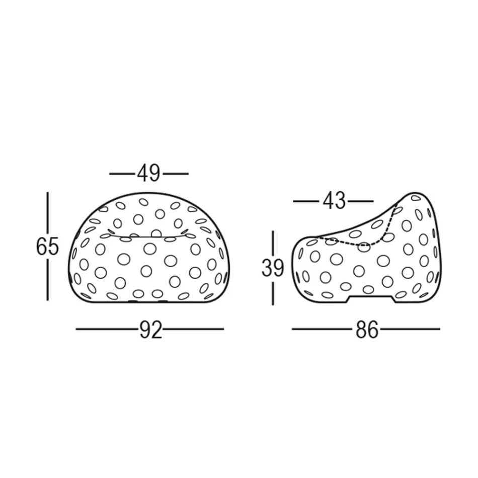 Fotoliu de exterior luminos din polietilenă albă Fabricat în Italia - Asso Viadurini