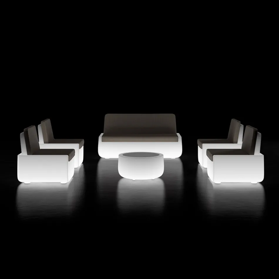 Fotoliu de exterior luminos din polietilena cu perna Made in Italy - Belida Viadurini