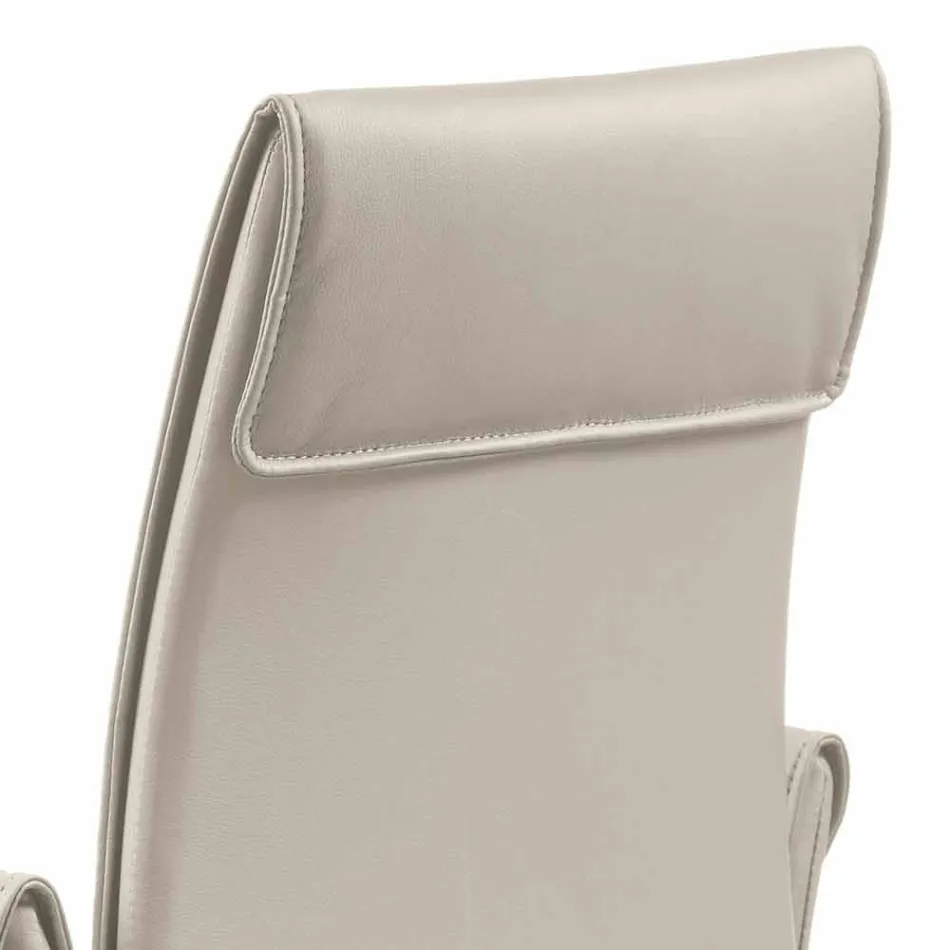 Fotoliu fabricat în Italia acoperit cu piele Niles, design modern Viadurini