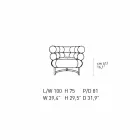 Fotoliu modern tapițat în piele cu bază din oțel Made in Italy - Ostilio Viadurini