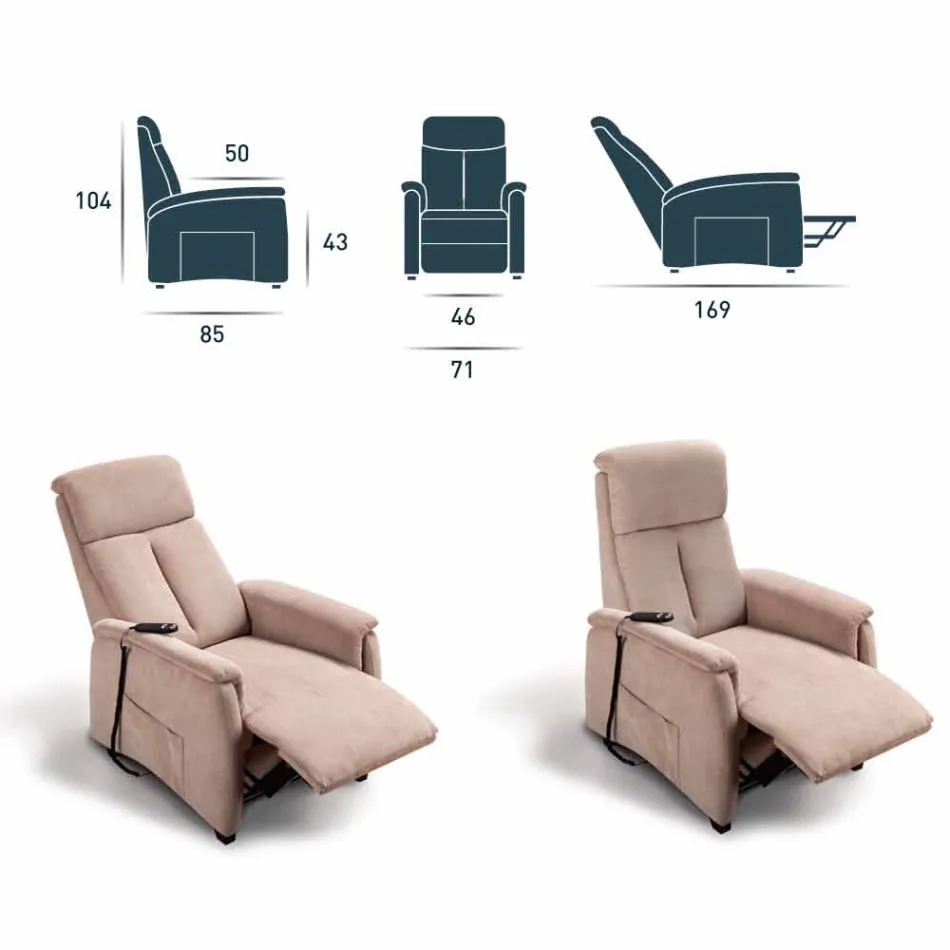 Fotoliu motorizat Via Venezia cu 1 motor Viadurini