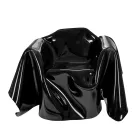 Delia - Fotoliu modern cu draperii din plexiglas negru, fabricat în Italia Viadurini