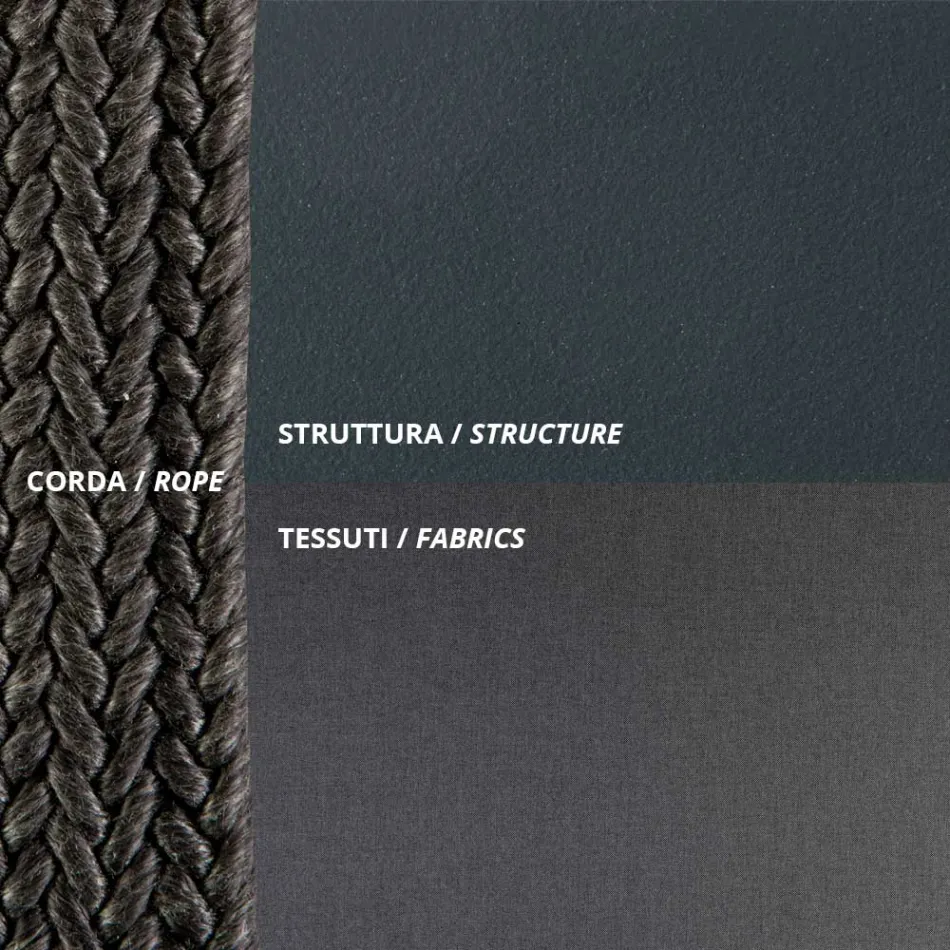 Fotoliu de exterior din Otel si Funie cu Perne Made in Italy - Helga Viadurini