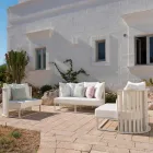 Fotoliu exterior din aluminiu și corzi de design de lux 3 finisaje - Julie Viadurini