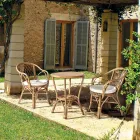 Fotoliu de exterior din rattan natural de gradina stivuibil - Spora Viadurini