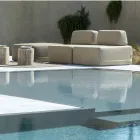 Fotoliu pătrat de exterior îmbrăcat în țesătură Made in Italy - Lilium Viadurini