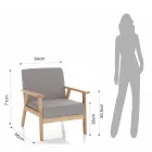 Fotoliu din lemn masiv de pin - Xenon Viadurini