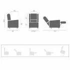 Fotoliu înclinat Lift Relax cu 2 motoare cu roți Made in Italy - Isabelle Viadurini