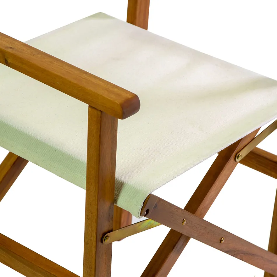 Scaun de director din lemn de salcâm uleiat Culoare naturală - Tehnic Viadurini