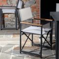 Scaun de director din aluminiu, Textilene și Teak Braț - Tenda