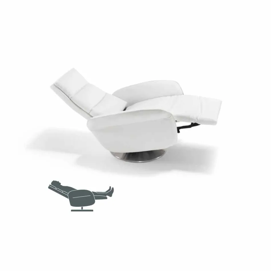 Fotoliu Relax 2 motoare pivotant din piele / țesătură / piele modernă Bluma Viadurini