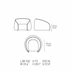 Fotoliu Relax Design modern Fabricat în Italia în țesătură colorată - Baloo Viadurini