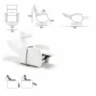 Fotoliu pivotant Gemma cu tapițerie din țesătură / piele / piele artificială Viadurini