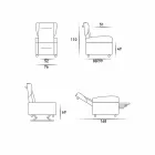 Fotoliu ortopedic relax 4 motoare fabricat în Italia Giglio, design modern Viadurini