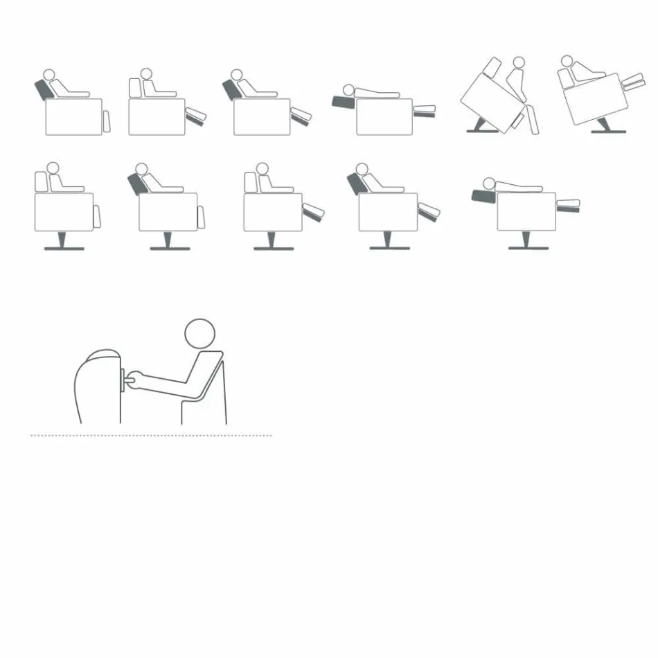 Fotoliu ortopedic relax 4 motoare fabricat în Italia Giglio, design modern Viadurini