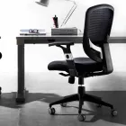 Fotoliu pivotant operativ semidirecțional și modern în plasă neagră - Simona Viadurini