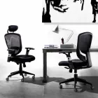 Fotoliu pivotant operativ semidirecțional și modern în plasă neagră - Simona Viadurini