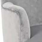 Fotoliu Sufragerie cu Efect Lemn și Catifea Design Scandinav - Cinzio Viadurini