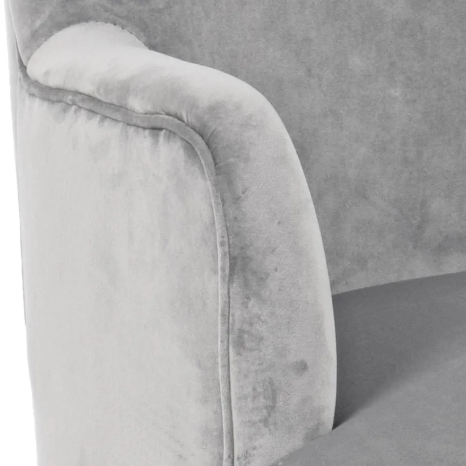 Fotoliu Sufragerie cu Efect Lemn și Catifea Design Scandinav - Cinzio Viadurini