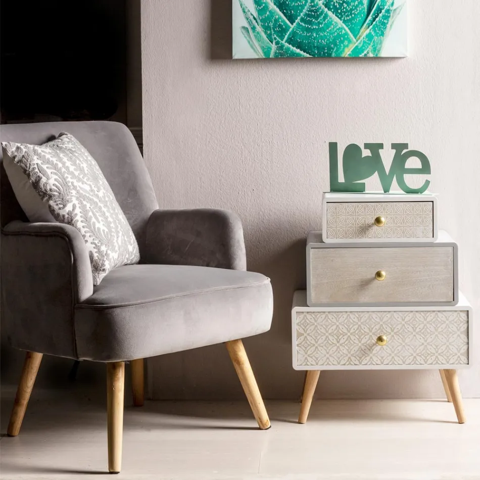 Fotoliu Sufragerie cu Efect Lemn și Catifea Design Scandinav - Cinzio Viadurini