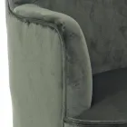 Fotoliu Sufragerie cu Efect Lemn și Catifea Design Scandinav - Cinzio Viadurini