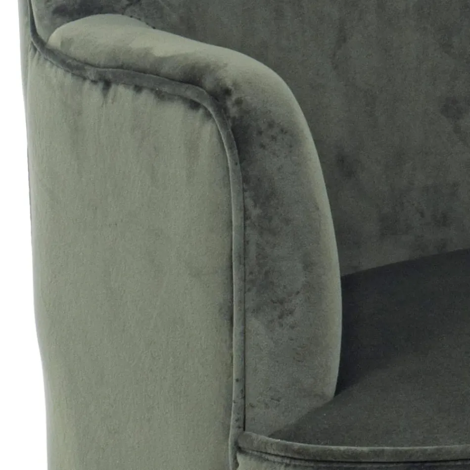 Fotoliu Sufragerie cu Efect Lemn și Catifea Design Scandinav - Cinzio Viadurini