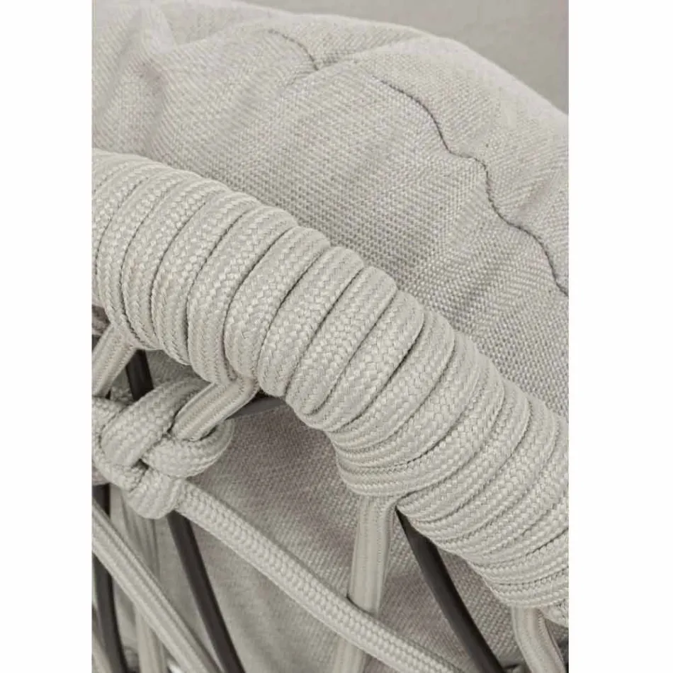 Fotoliu de exterior suspendat în frânghie țesută cu bază din oțel - soia Viadurini