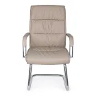 Scaun de Birou Sanie Otel si Piele Ecologica cu Cotiere 2 Buc - Monaldo Viadurini