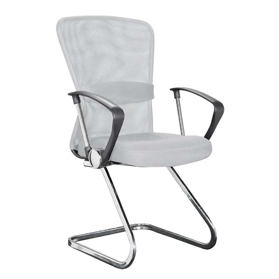 Scaun de Birou Sanie Cotiere Otel si Tesatura Plasa 2 Buc - Bicebeo Viadurini