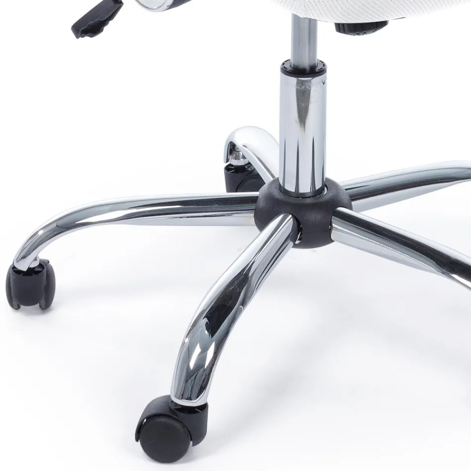 Scaun de birou Cotiere si tetiere din otel si plasa - Cerreto Viadurini