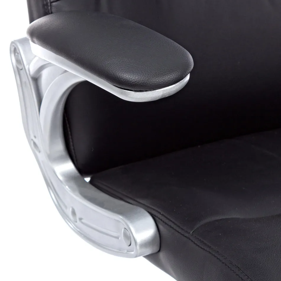 Scaun de birou ergonomic Otel si piele neagra sau maro - Matilda Viadurini