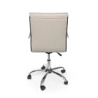 Fotoliu de birou ergonomic cu cotiere din otel si imitatie de piele - Mantica Viadurini