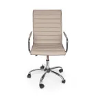 Fotoliu de birou ergonomic cu cotiere din otel si imitatie de piele - Mantica Viadurini