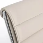 Fotoliu de birou ergonomic cu cotiere din otel si imitatie de piele - Mantica Viadurini