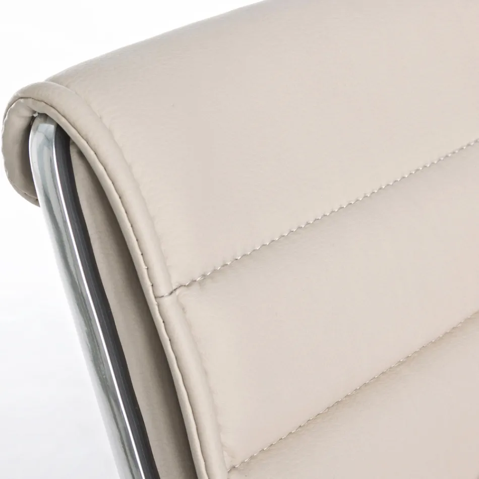 Fotoliu de birou ergonomic cu cotiere din otel si imitatie de piele - Mantica Viadurini